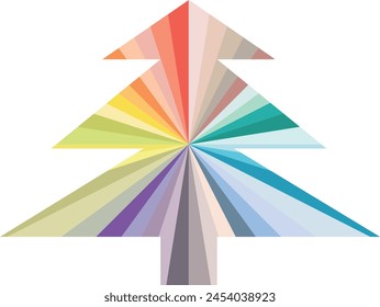 forma de ícono de árbol con el color del arco iris dentro, Ilustración vectorial de ícono de árbol.