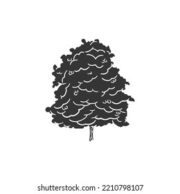 Tree Icon Silhouette Illustration. Nature Vector Graphic Pictogram Symbol Clip Art. Doodle Sketch Black Sign.