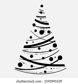 tree icon with silhouette shape. vector illustration