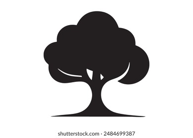 Ilustración vectorial De La Silueta Del Icono Del Árbol Sobre Fondo Blanco. 