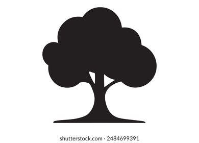 Tree Icon silhouette Vector Illustration On White Background. 