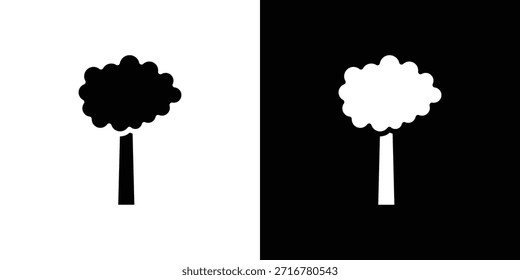 Ícone de árvore silhueta vetor ilustração estilo plano isolado