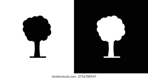 Icono de árbol silueta Ilustración vectorial estilo plano aislado