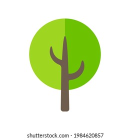 Tree icon simple flat green tree design Economical paper usage ideas To reduce cutting down trees