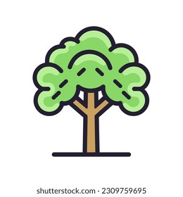 A tree icon in simple flat style vector illustration