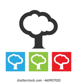 Tree icon. Tree simple logo isolated on white background. Flat vector illustration.