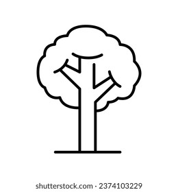Tree icon. Simple outline style. Single tree, leaf, forest, nature concept. Thin line symbol. Vector illustration isolated.