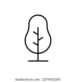 Tree icon. Simple outline style. Pine, fir, park tree, nature, forest concept. Thin line symbol. Vector illustration isolated.