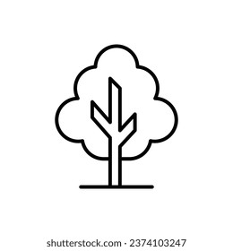 Tree icon. Simple outline style. Single tree, leaf, forest, nature concept. Thin line symbol. Vector illustration isolated.