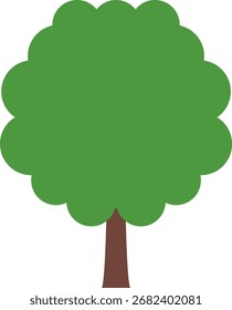 Tree icon, simple silhouettes. Flat trees set, pines, spruces, conifers and deciduous trees. Forest green tree nature plant isolated vector illustration