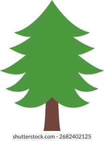Ícone de árvore, silhuetas simples. Árvores planas, pinheiros, abetos, coníferas e árvores caducifólias. Floresta verde árvore natureza planta isolada vetor ilustração