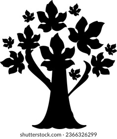 tree icon, simple vector tree silhouette 