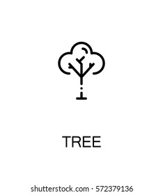 Tree icon. Single high quality outline symbol for web design or mobile app. Thin line sign for design logo. Black outline pictogram on white background