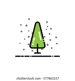 Tree icon. Single high quality outline symbol for web design or mobile app. Thin line sign for design logo. Color outline icon on white background