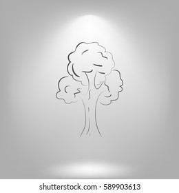 Tree icon. Sketchy style