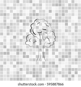 Tree icon. Sketchy style