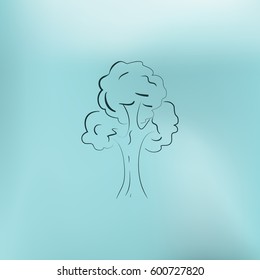 Tree icon. Sketchy style