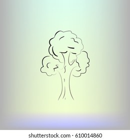 Tree icon. Sketchy style