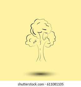 Tree icon. Sketchy style