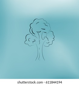 Tree icon. Sketchy style