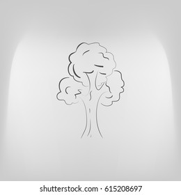 Tree icon. Sketchy style