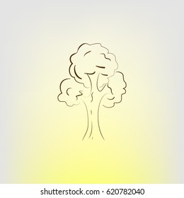 Tree icon. Sketchy style