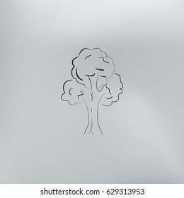 Tree icon. Sketchy style