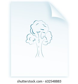 Tree icon. Sketchy style