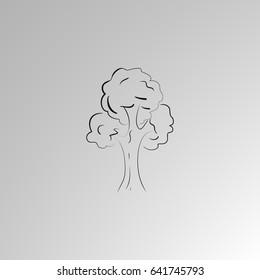 Tree icon. Sketchy style