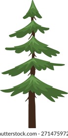 "ícone de pinheiro, vetor de floresta evergreen estilizado, tom verde mínimo, estilo cartoon"