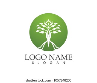 Tree icon, stylized tree logo