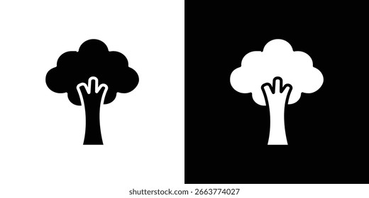 Colección de símbolo de icono de árbol. Vector plano ilustración de stock.