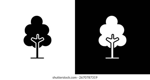 Colección de símbolo de icono de árbol. Vector plano ilustración de stock.