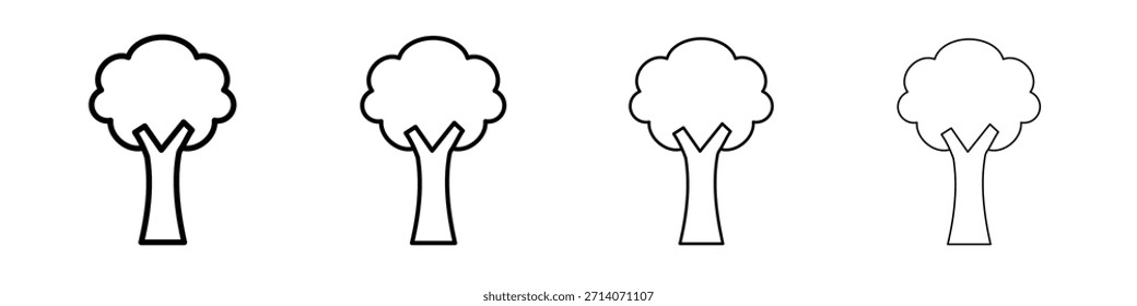 Conjunto de pictogramas de símbolo de árbol