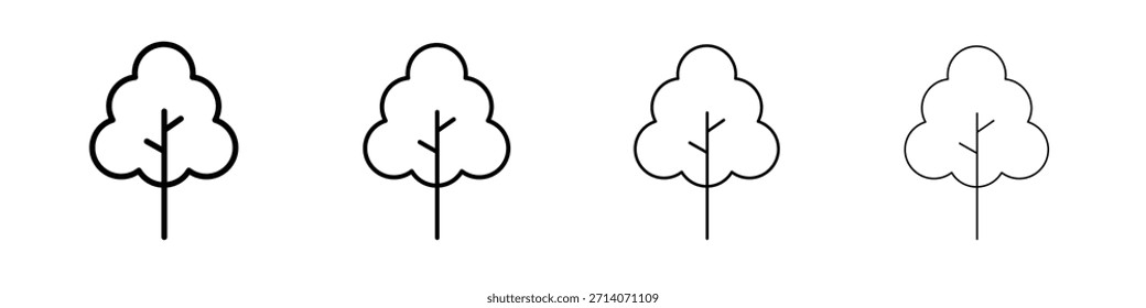 Conjunto de pictogramas de símbolo de árbol