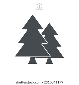 Plantilla de símbolo de árbol para la ilustración vectorial de la colección de diseño gráfico y web