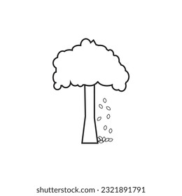 Tree icon symbol vector. icon 
 editablle stroke, sign, symbol outline line button isolated on white