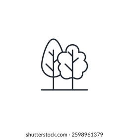 Tree icon symbol vector sign isolated on white background illustration for graphic and web design