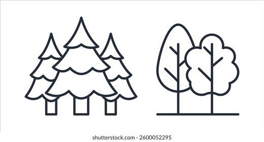 Tree icon symbol vector sign isolated on white background illustration for graphic and web design