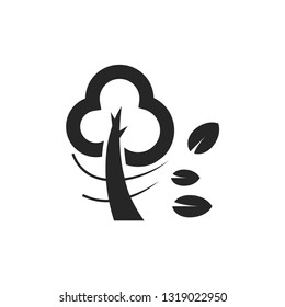 Tree icon in thick outline style. Black and white monochrome vector illustration.