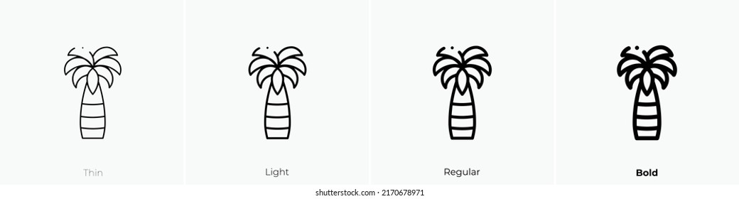 tree icon. Thin, Light Regular And Bold style design isolated on white background