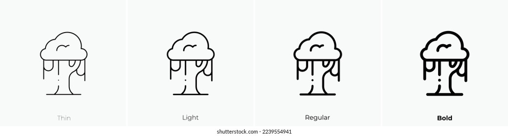 tree icon. Thin, Light Regular And Bold style design isolated on white background