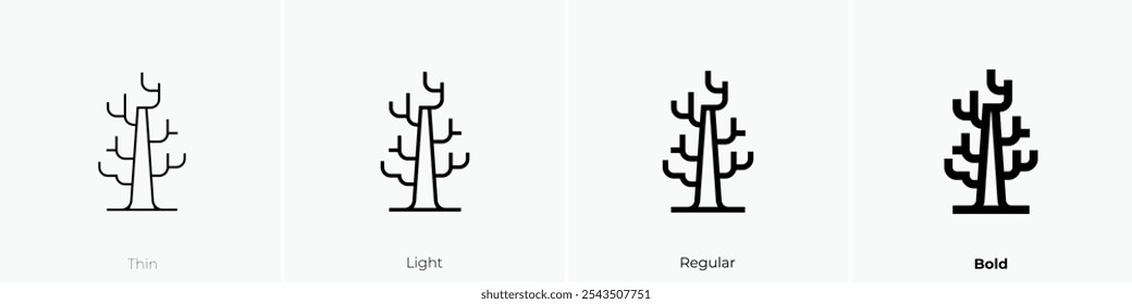 tree icon. Thin, Light Regular And Bold style design isolated on white background