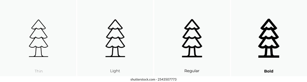 tree icon. Thin, Light Regular And Bold style design isolated on white background