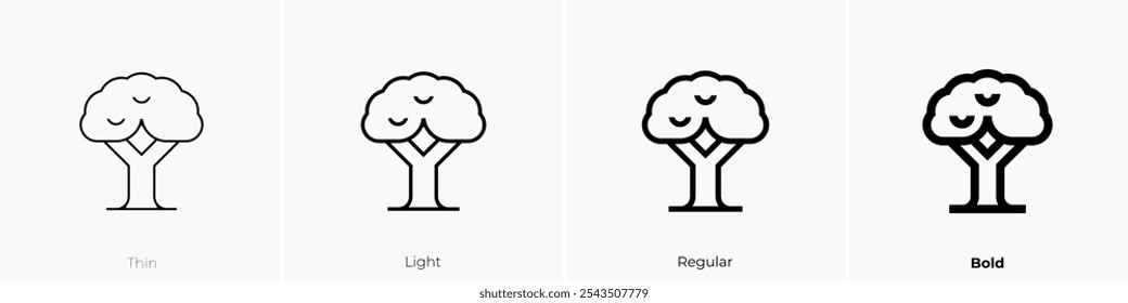 tree icon. Thin, Light Regular And Bold style design isolated on white background