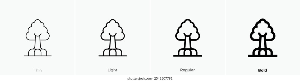 tree icon. Thin, Light Regular And Bold style design isolated on white background