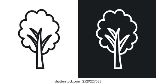 Tree icon in Thin line black color. flat simple vector symbols illustration.