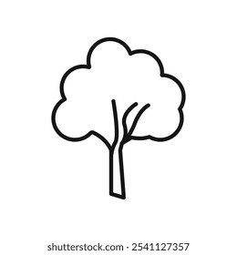 Ícone de árvore Ilustração plana de linha fina