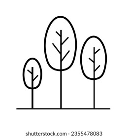 Tree icon in thin line style logo symbol illustration