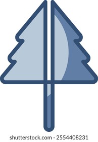 tree icon, transparent background. replaceable blue color design